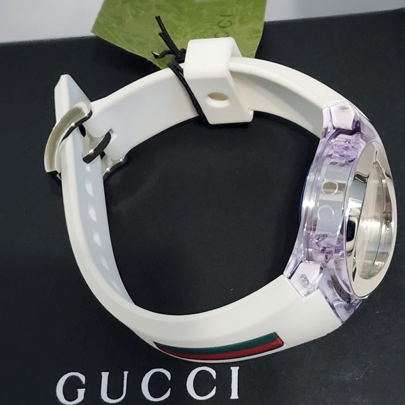 Gucci Sync Stainless Steel & Rubber-Strap Watch YA137302 36mm - White NEW - Picture 4 of 7
